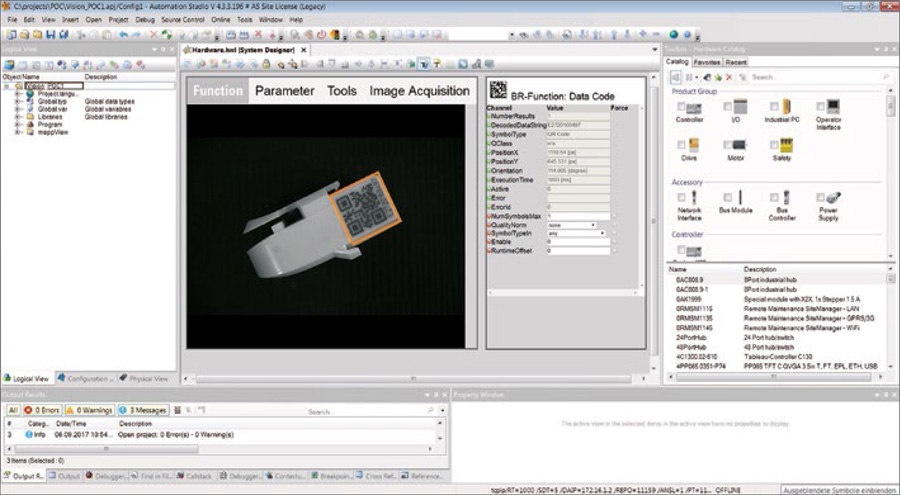 B&R은 머신 비전을 자사의 Automation Studio 엔지니어링 툴에 완전히 통합시켰다.