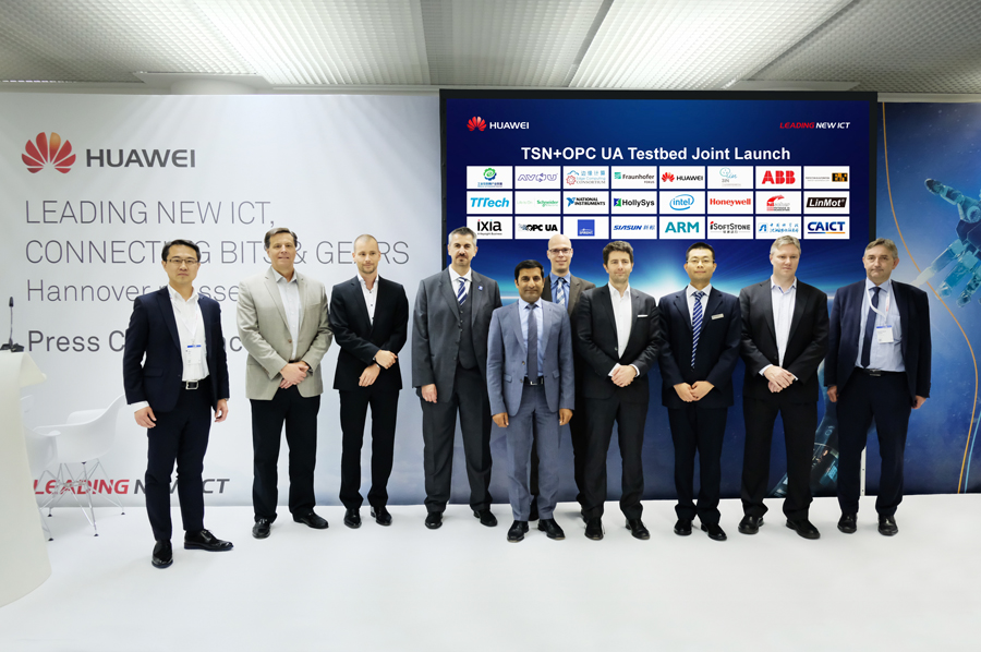 하노버 전시회 (Hannover Messe)에서 새로운 OPC UA TSN 테스트베드가 소개되었다. 자료 제공: 화웨이 (Huawei)
